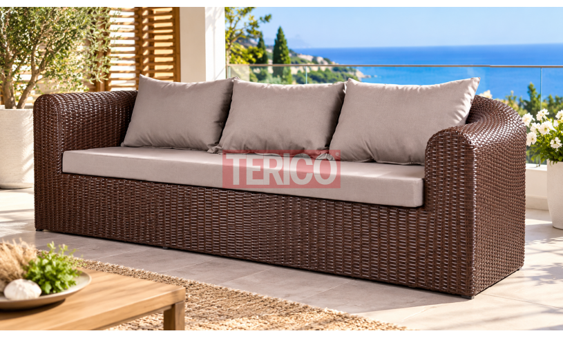 Диван из искусственного ротанга "Ампир" 2200x900x750h
