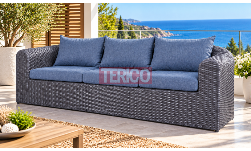 Диван из искусственного ротанга "Ампир" 2200x900x750h