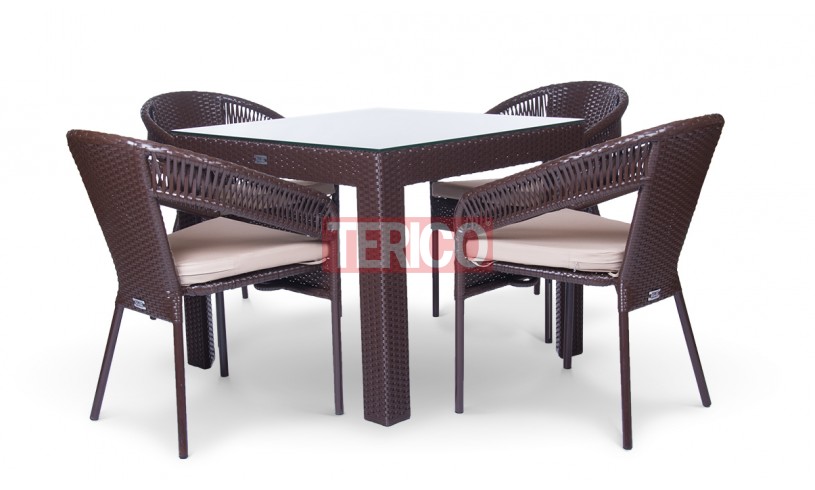 Комплект мебели из искусственного ротанга№13 "Египет-Верона ажур" стол, 4 стула