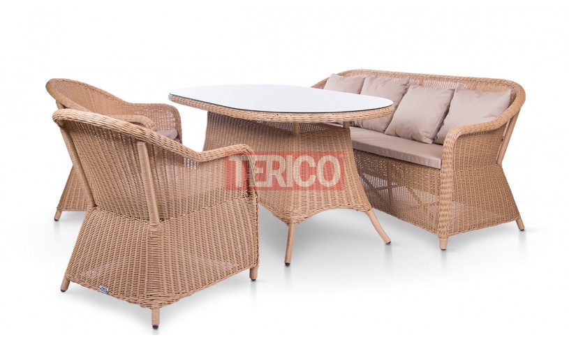 Комплект мебели из искусственного ротанга №14 "Севилья" стол, диван, 2 кресла