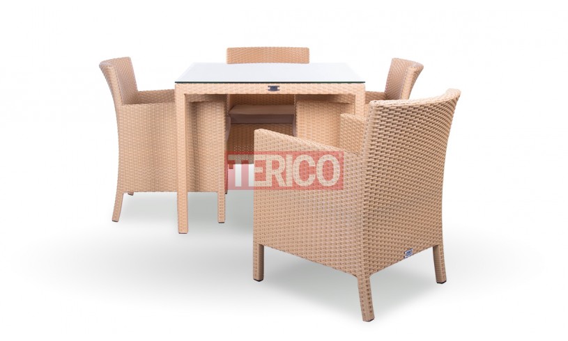 Комплект мебели из искусственного ротанга №4 "Кипр" стол, 4 кресла