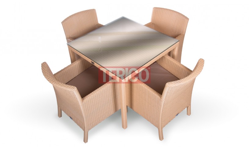 Комплект мебели из искусственного ротанга №4 "Кипр" стол, 4 кресла