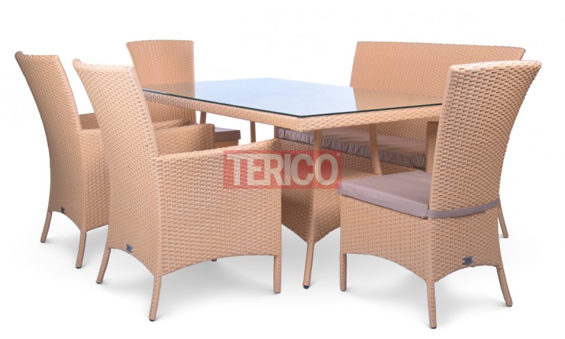 Комплект мебели из искусственного ротанга №6 "Милано" стол, диван, 2 кресла, 2 стула