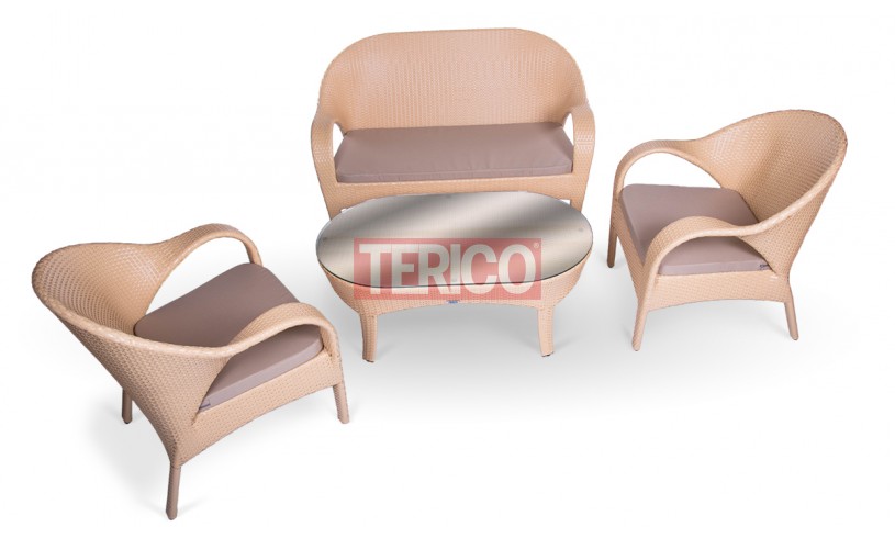 Комплект мебели из искусственного ротанга №8 "Флоренция" журнальный стол, диван, 2 кресла