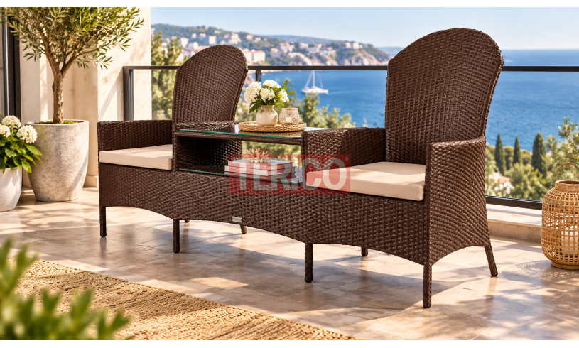 Кресло из ротанга Милано Дабл (2 кресла+стол)2050х750х810h